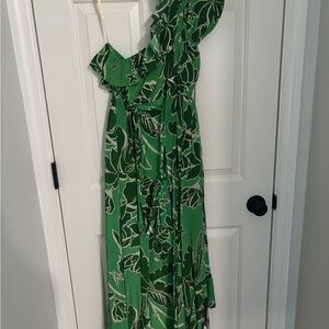 Farm Rio x Anthropologie Printed One-Shoulder Ruffle Dress